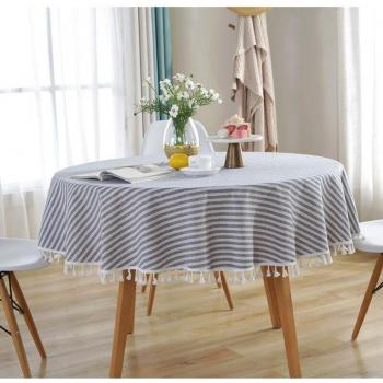 Nappe ronde à franges pour salle à manger 150 cm