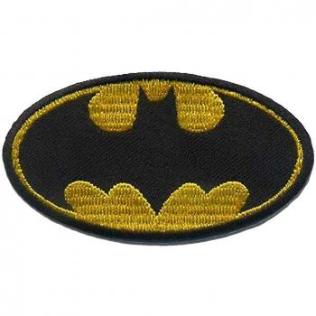 Écusson auto‑collant Batman jaune 7,8 × 4,3 cm