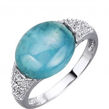 Aquamarin‑Glamour Ring für Damen – 66 mm, KLiNGEL