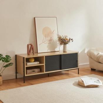 Meuble TV Tysnes design chêne noir 120 x 40 x 45 cm