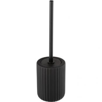 Porta spazzolino wc Belluno, Spazzolino wc nero, ceramica soft touch, ø 11,5x42 cm, Nero