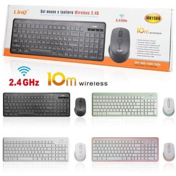 Conjunto teclado‑ratón Linq-Kit 101 teclas con conexión 2,4 GHz