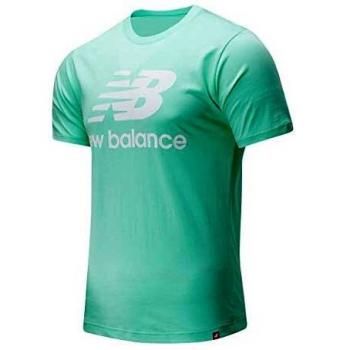 T-shirt New Balance Essentials Logo Empilé, Vert Menthe