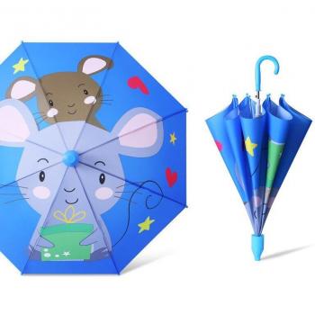 Adorable Cartoon Long Handle Umbrella for Kids