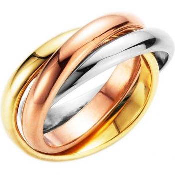 Fingerring FIRETTI Schmuck Geschenk, 3-fach geflochten, tricolor