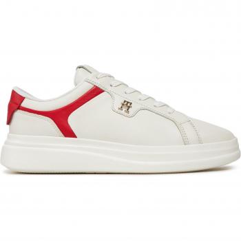 Monogramed Leather Women's White Sneaker by Tommy Hilfiger – 11 US