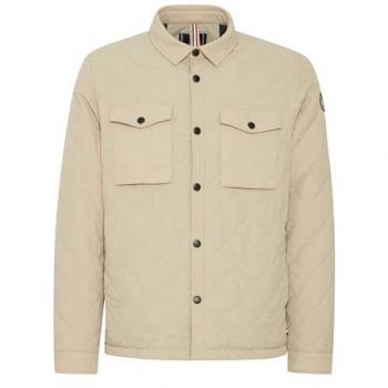 Beige Herren Steppjacke FQ1924 leicht wattiert Regular Fit Hemdkragen Gr. M