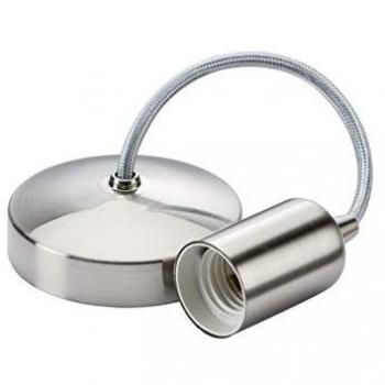 6 E27 Contemporary Pendant Set Brushed Chrome