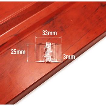 10 Stück transparente Scharniere aus Kunststoff 25x33mm, 30x33mm, 45x33mm, 65x42mm