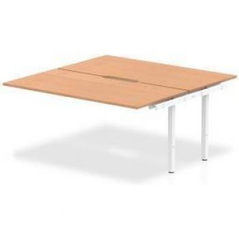 Oak-topped Evolve Back-to-Back Desk Extension Kit for Businesses