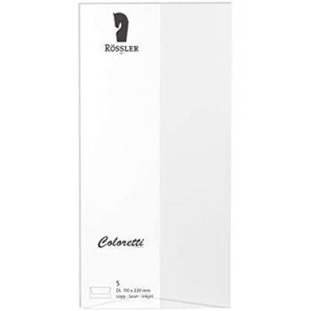 Pack de 5 Sobres Rössler Coloretti 80 g/m², DIN Largo, Blanco