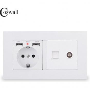 Prise Murale COSWALL avec Rétro-éclairage et Connexion RJ45