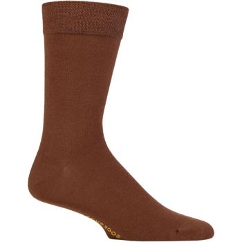 Mens 1-Pair Colour Burst Bamboo Socks – Smooth Toe Seam, Brown (12-14)