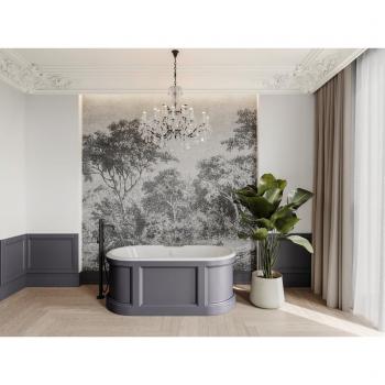 Baignoire îlot élégance campagne gris mat
