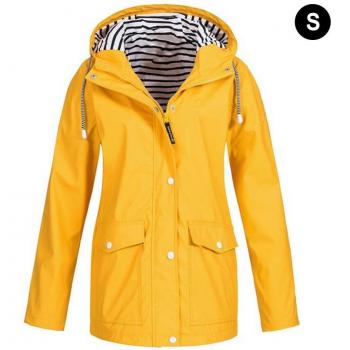 Outdoor Women's Plus Size Rain Jacket Waterproof Windproof Hooded Coat 3XL