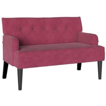 Wine Red Velvet Chesterfield Bench 112x65.5x75
