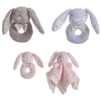 Bunter Häschen‑Rasselkissen – Größe 30 × 30 cm