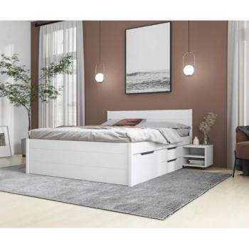 Efetivo Bett mit integriertem Stauraum und Nachtkommode 180x200 cm