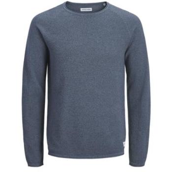 Pull à col rond tricoté Jack & J&J Hill Bleu XL