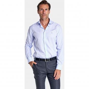 Camisa Slim Cuello Cutaway Rayas Azules
