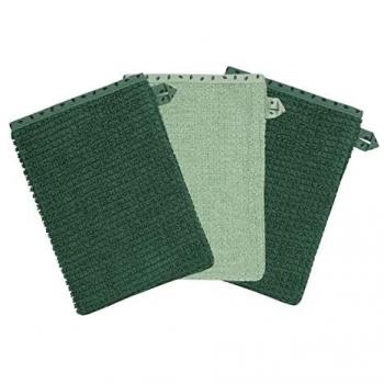 WÖRNER SÜDFROTTIER Waschhandschuh Set 3er grün 15 x 21 cm