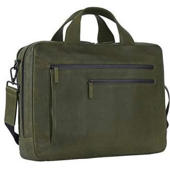 Green Leather 40cm Laptop Briefcase
