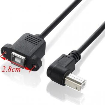Bochara 90° USB 2.0 Typ B Kabel für Drucker mit Montageplatte