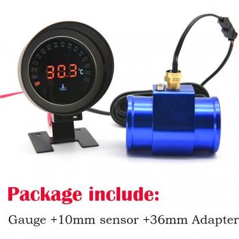 Indicador de Temperatura del Agua para Vehículos, Sensor con Adaptador de Radiador, LED, 52mm, 10MM