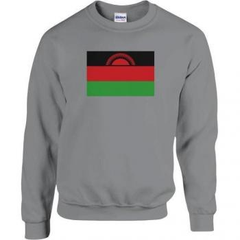 PixelPulse Malawi Flag Pullover – Grey Long Sleeves