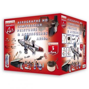 Aérographe professionnel HD avec compresseur et accessoires + UC01