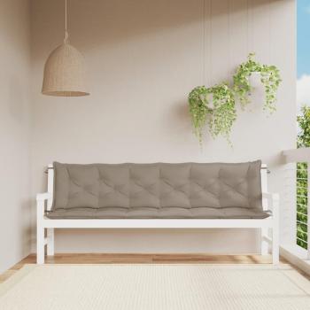 Cuscini Panca da Giardino 2pz Tortora 200x50x7cm Tessuto Oxford Vidaxl 15572