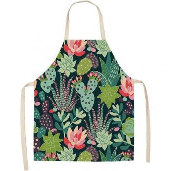 Cactus Print Cooking Apron for Adults, 68x55cm