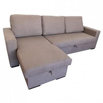 Chaiselonge Cama Galicia 3 Plazas Color Visón con Arcón y Diseño Moderno