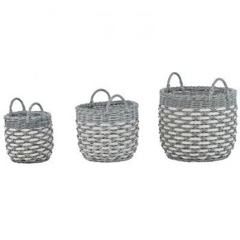 Terrariums urbains Gefira – Lot de 3 pots gris polyrotin
