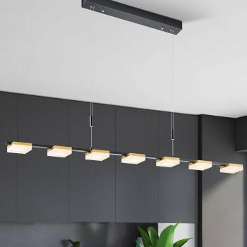 Lampada sospesa Bopp Quad LED 7 luci nero/oro