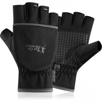 Gants de camping chauds pour l'hiver, antidérapants, sans doigts avec capuchons rabattables