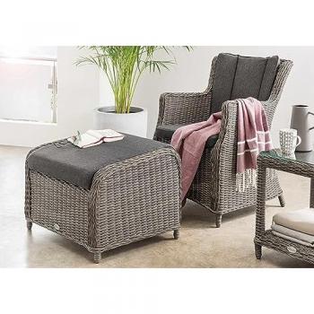 LUNA CASA Balkonmöbelset mit Sessel und Fußhocker