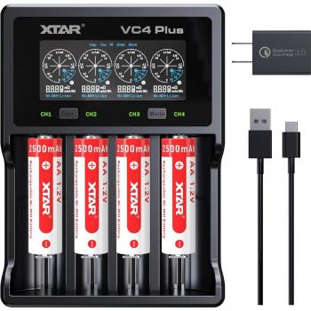 XTAR VC8 Plus 18650 Batterielader – 12 V DC, 3 A, LCD-Funktion