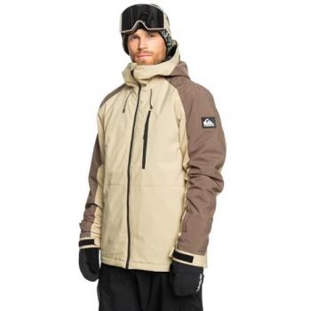 Giacca da neve Quiksilver Mission Block beige chiaro marrone