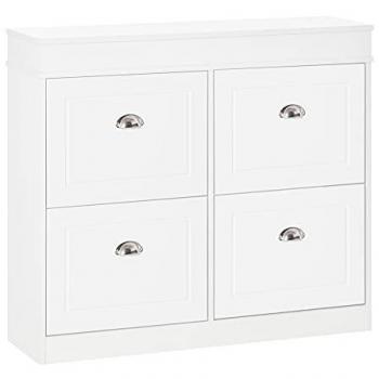 Shoe Cabinet with 4 Flip Drawers and Adjustable Shelf