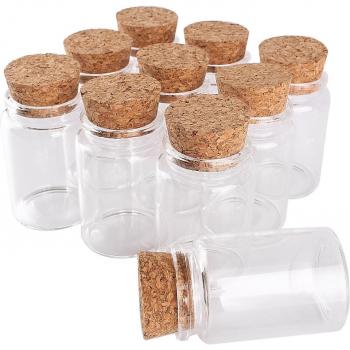 12 Glass Bottles with Corks