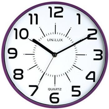 UNILUX violette Wanduhr POP, 28,5 cm, lautlos