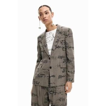 Desigual Gray Print Blazer XS – Femme