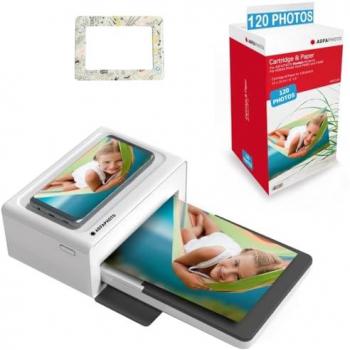 AGFA PHOTO Pack Imprimante Realipix Moments + Cartouches et papiers 120 photos + Joli cadre magnetique