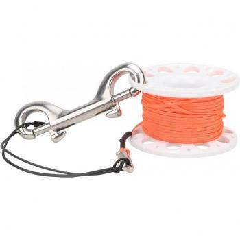 Bobine de plongée 30m en plastique avec accessoires de sécurité et mousqueton en acier inoxydable
