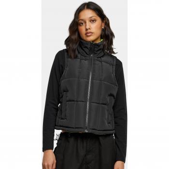 Urban Classics Two‑Tone Reversible Puffer Vest – Black & Yellow (Women 5XL)