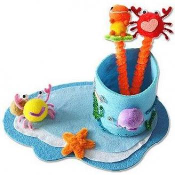 DIY Handmade Sewing Craft Kit for Kids Non-Woven Fabric Pen Organizer