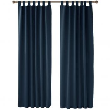 Deconovo Gardinen Blickdicht Dunkelblau 245x140 cm 2er Set