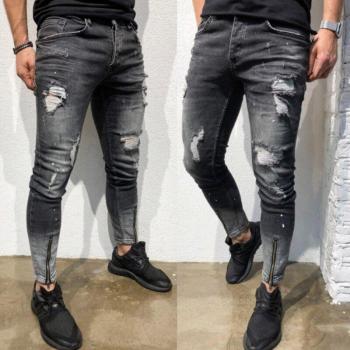 Enkel Rits Skinny Jeans voor Mannen