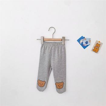 Collants enfants taille haute imprimés ours blanc/gris